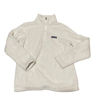 Patagonia Los Gatos 1/4 Zip Pullover Fleece White Deep Pile Women's Sz Large